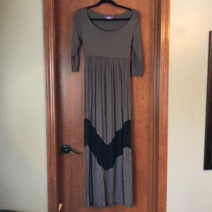 Maxi Dress with Chevron Lace - Dottie Couture